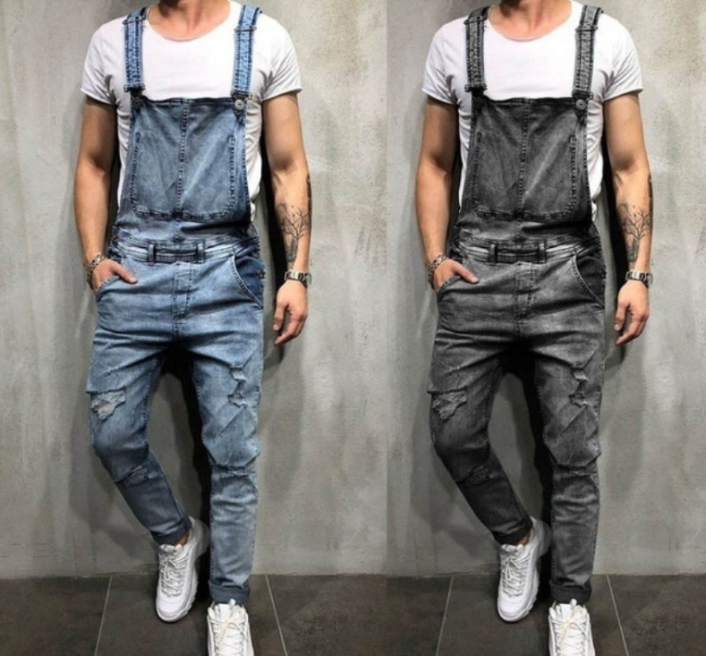 Jeans-Overalls, Hosenträger, Jeans-Strampler für Herren_voghion.com