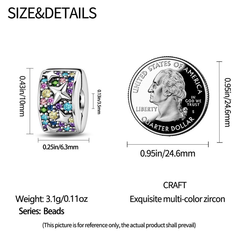 Gioielli da donna in argento placcato in rame bianco, accessori fai da te con perline, pietra colorata di sicurezza, fibbia a farfalla e stella, clip fissa_voghion.com
