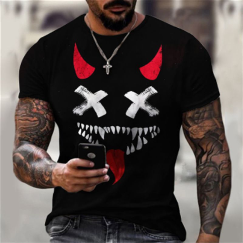 Sommer Neues lustiges trendiges kreatives kurzärmeliges T-Shirt für Männer_voghion.com