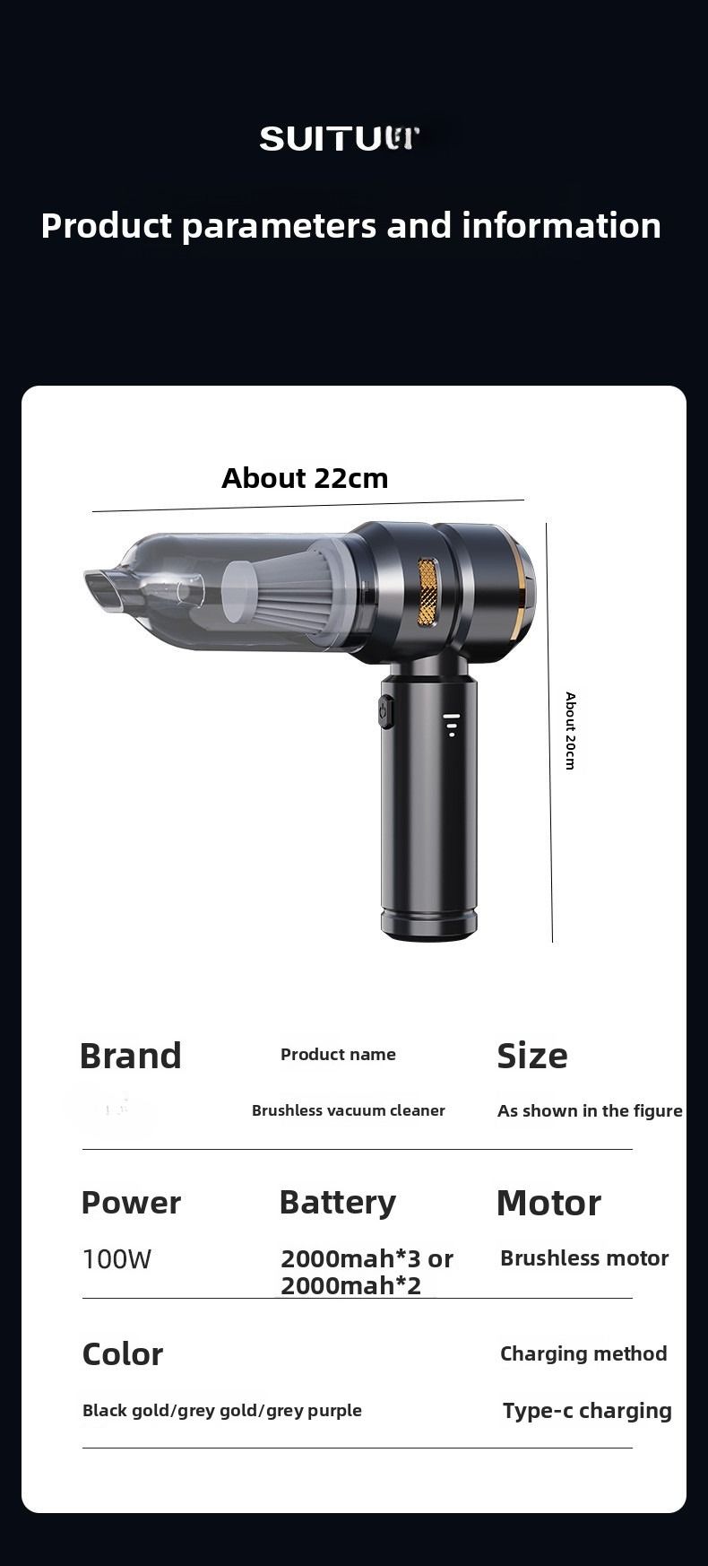 Aspirapolvere per auto senza fili, grande, aspirazione, ricarica, aspirazione, soffiaggio, doppio scopo, domestico, piccolo, mini, portatile, per auto._voghion.com