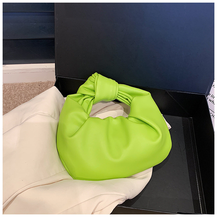 Borsa piccola nuvola pieghettata dal design di nicchia borsa casual in morbida pelle da donna 2024 nuova piccola borsa rotonda in stile straniero_voghion.com