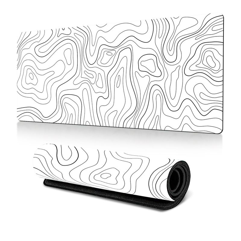 Hot-selling Black And White Contour Line Mouse Pad Large Terrain Texture Table Mat E-sports Table Mat Non-slip_voghion.com