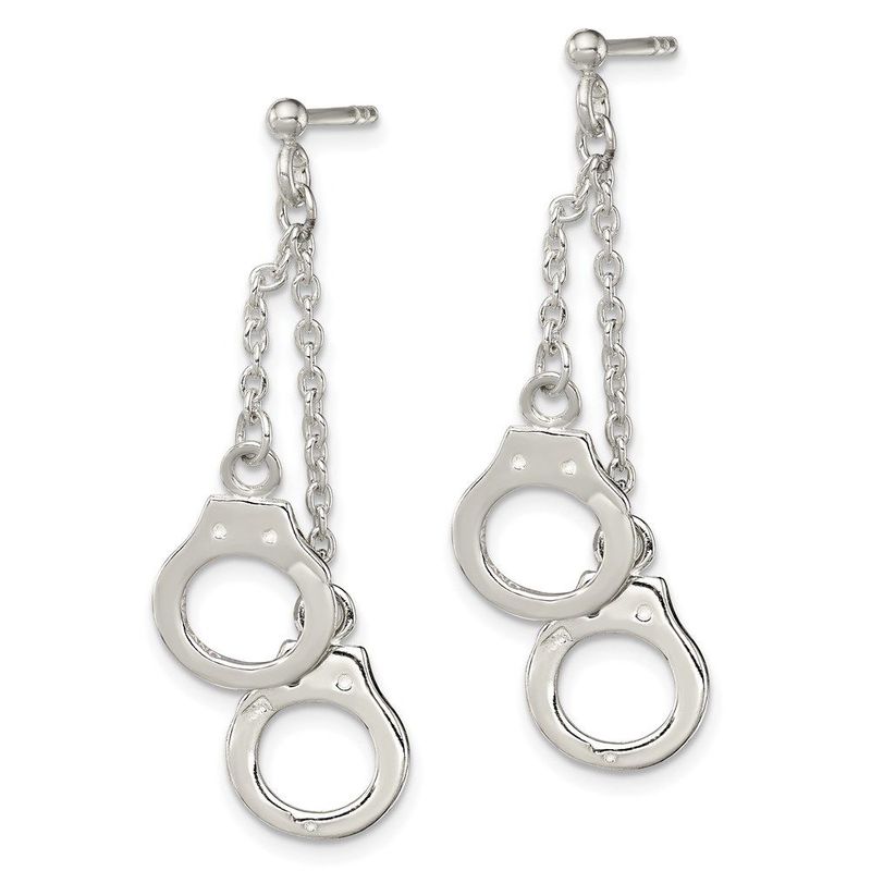 Sterling Silver Hand Cuff Dangle Post Earrings_voghion.com