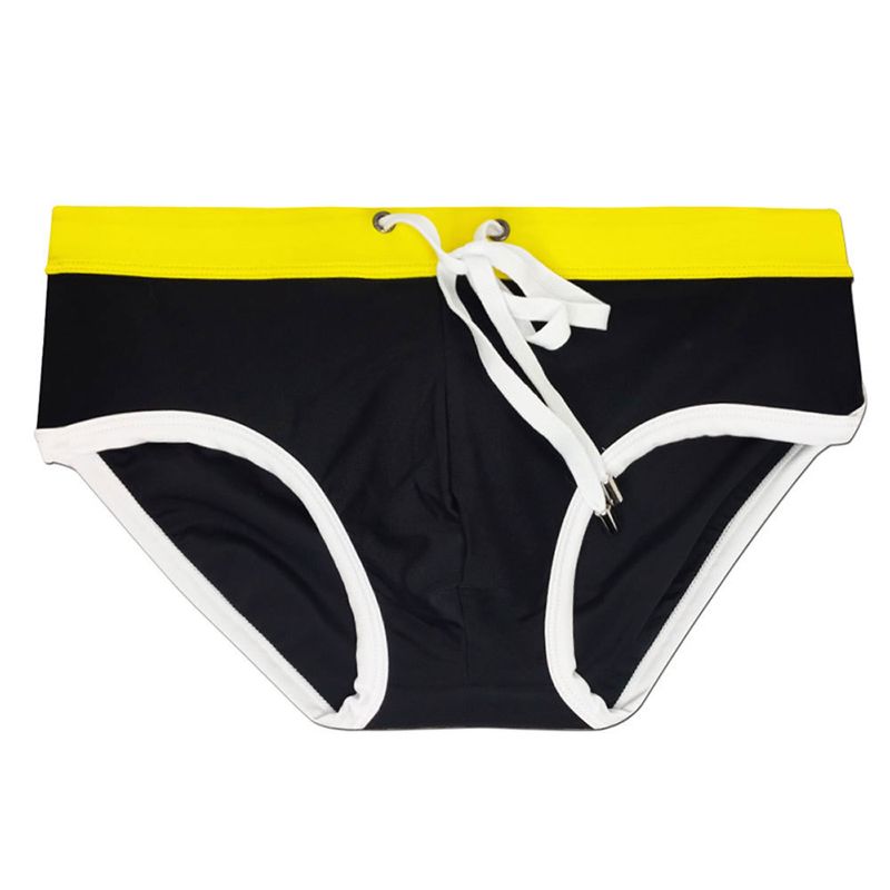 Maillot de bain sexy uni pour homme UXH avec bonnet, short de plage triangulaire tridimensionnel simple à séchage rapide_voghion.com