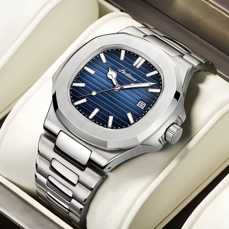 2025 High-End-Mode Ultradünne Nautilus Stahlband Wasserdichte Leuchtuhr Live-Streaming-Agent_voghion.com