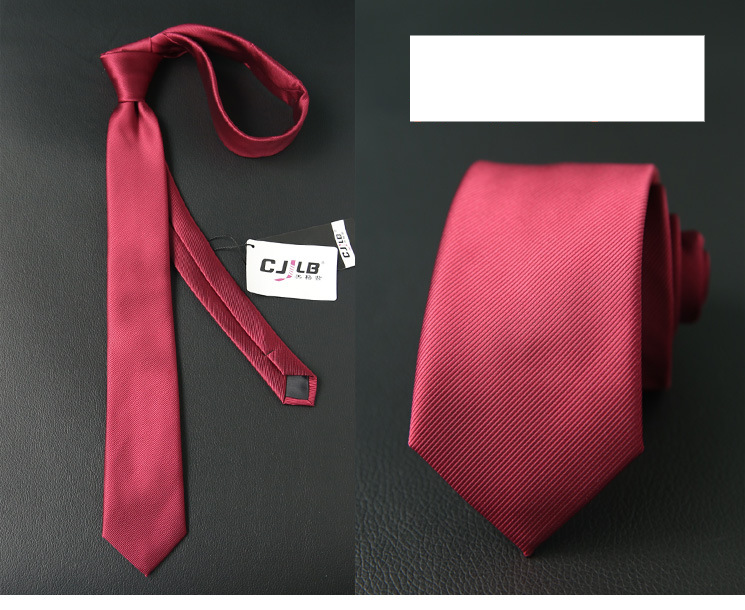 Unisex Men's and women's tie narrow polyester silk business British tie 6CM_voghion.com