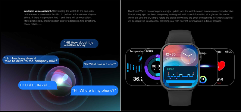 S9 smartwatch, smartwatch voor heren en dames, IP68 waterdicht sporthorloge, geschikt voor Android en iOS_voghion.com