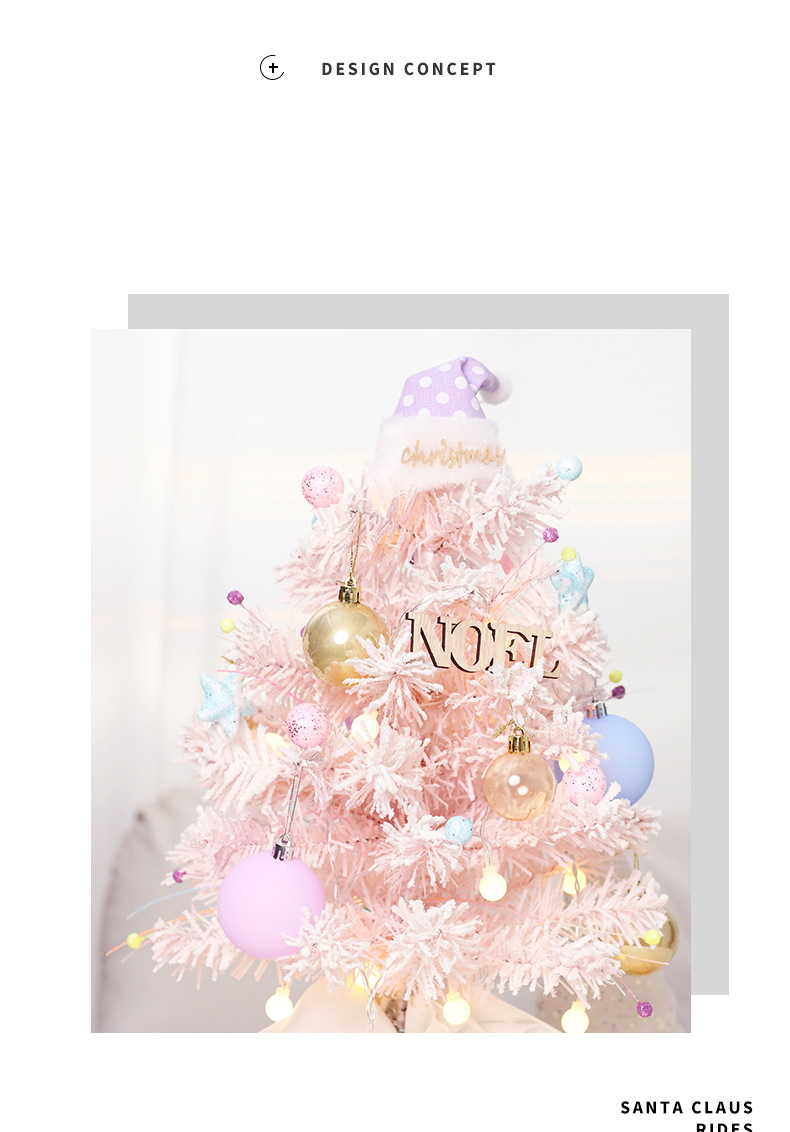 Decorazioni natalizie colorate carillon rotante da tavolo mini albero di Natale set ornamenti_voghion.com
