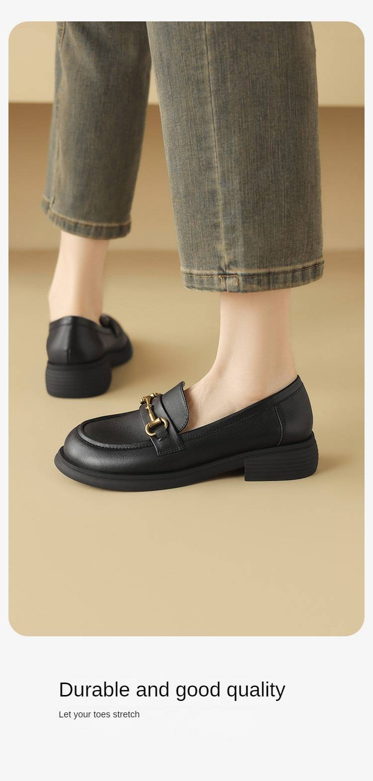 cameido Fårskinn British horsebit casual loafers, slip-on djupmun uniform enstaka skor för hösten 2024_voghion.com