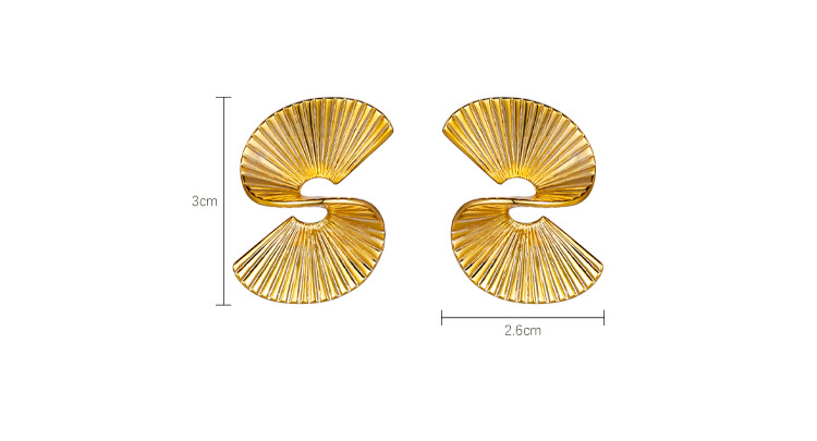 Orecchini a ventaglio retrò francesi per donna, orecchini leggeri di lusso, design di nicchia, orecchini di alta qualità, semplici, stile freddo, orecchini di alta qualità_voghion.com