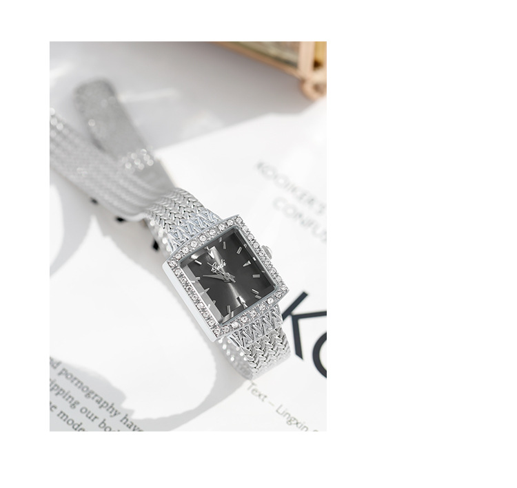 Orologio da donna, piccolo orologio quadrato, orologio al quarzo, piccolo orologio con strass, piccolo orologio in oro, orologio impermeabile per donna_voghion.com