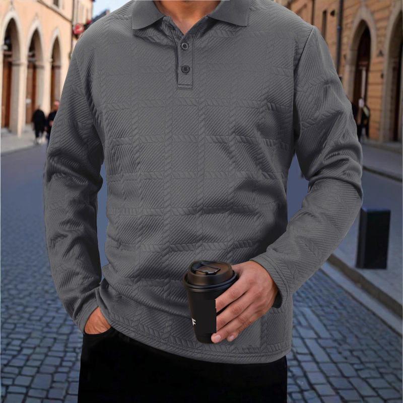 Spring And Autumn Fast Sale Polo Shirt Texture Men's Sports Polo Shirt_voghion.com