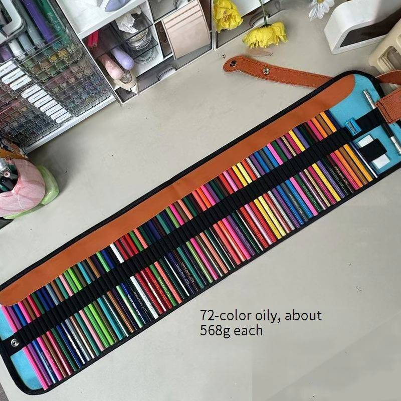50-Farben-Set hochwertiger Buntstifte aus Holz auf Ölbasis mit Bleistifthülle – Sechskantschaft für gleichmäßiges Zeichnen und Verblenden_voghion.com