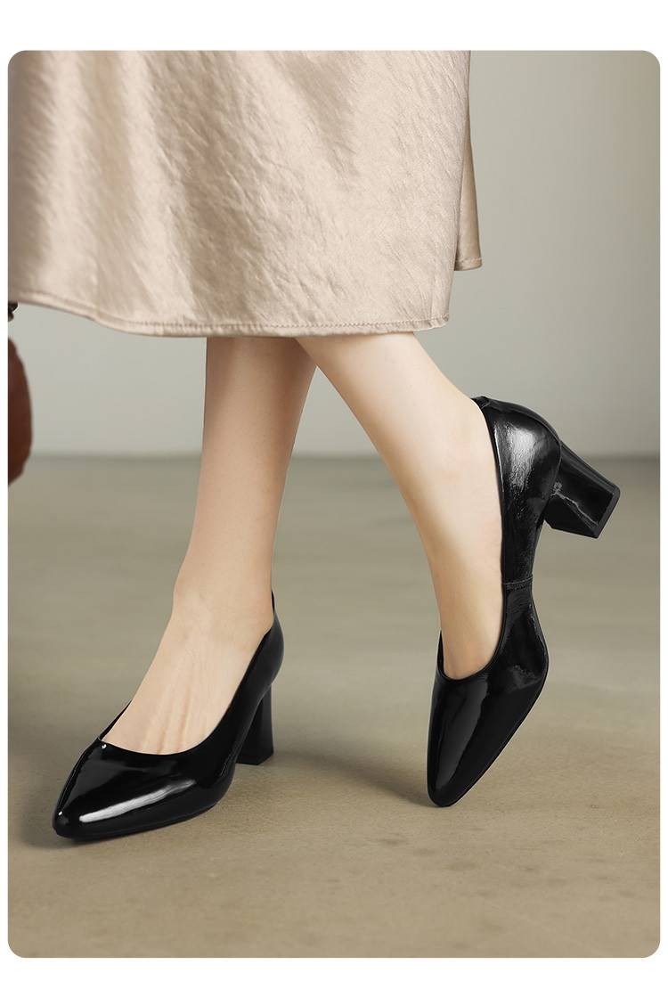 Cameido Women's Leather High Heels For Daily Commute - Comfortable & Stylish Work Pumps_voghion.com