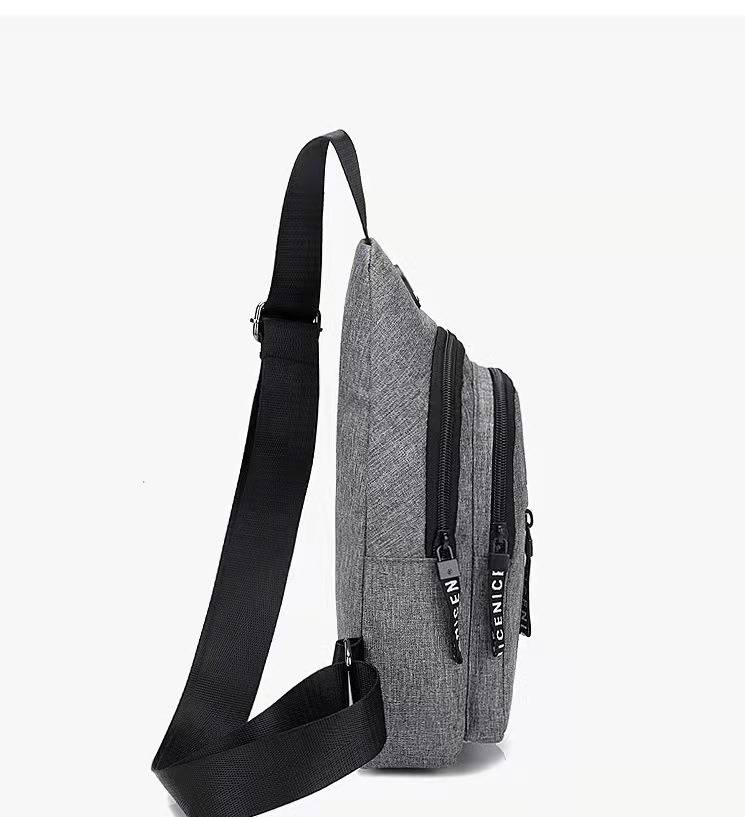 USB Charging Crossbody Bag For Men - Lightweight Anti-Theft Chest Shoulder Bag With Multiple Pockets, Water-Resistant Oxford Fabric, Adjustable Strap_voghion.com