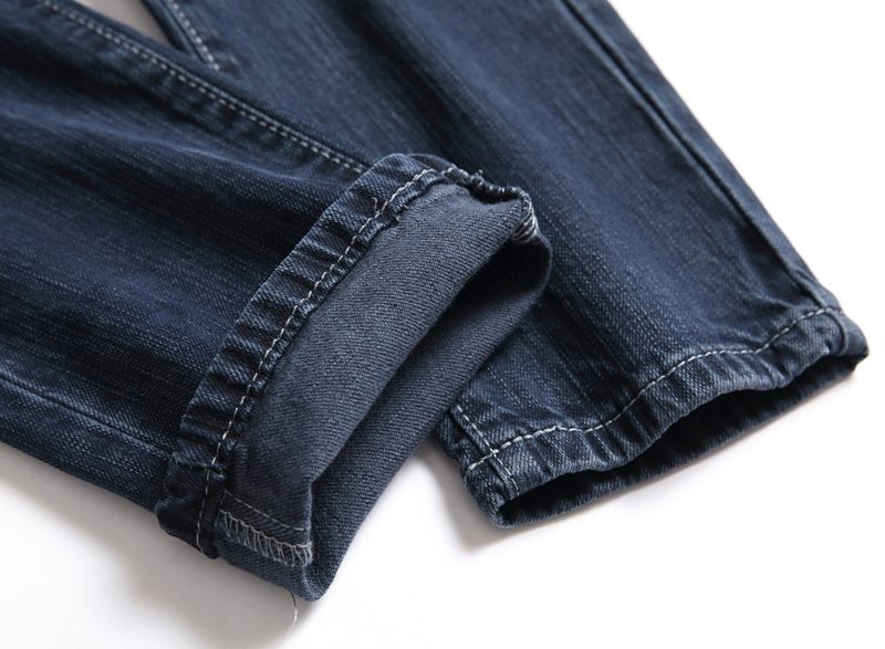 Kinderbekleidung Lässige, gerade geschnittene, zerrissene Stretch-Jeanshose für Jungen für mittelgroße und große Kinder zu jeder Jahreszeit_voghion.com