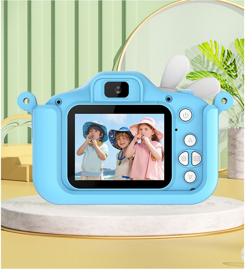 【Alta calidad】 Mini cámara digital para fotos y videos con dibujos animados de píxeles altos, ideal como regalo para niños, con un lindo conejito blanco._voghion.com