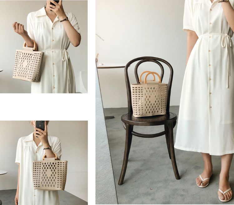 Borse da donna, nuove, versatili, alla moda, semplici, a tracolla, borsa a secchiello, in legno retrò, con anello cavo, per mamma e bambino_voghion.com