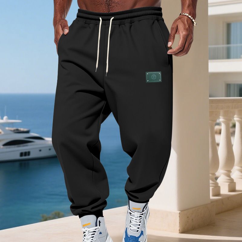 „Męskie spodnie dresowe z aksamitnymi mankietami – luźne, codzienne spodnie na zimę (czarne/szare/morelowe, S-XXXL)”_voghion.com