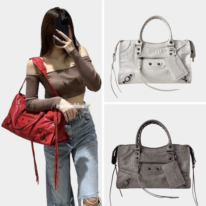 Borsa a tracolla singola con tracolla a cuscino, stile francese di alta gamma, modello Paris Rivet Motorcycle INS Hot Girl_voghion.com