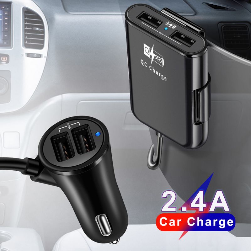 Music Festival  One to four 4USB wired fast charging with 4-port multi port 4-in-1 car charger for front and rear seats_voghion.com