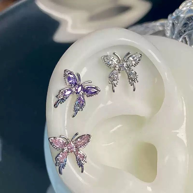 Piercing all'orecchio di alta qualità con nodo in acciaio al titanio e filo intrecciato, per donna, a farfalla_voghion.com