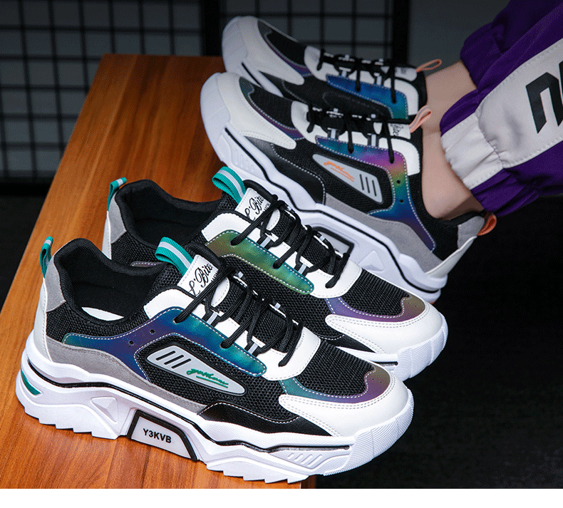 Herren 2025 Sommer Atmungsaktiv Vielseitig Mesh Sport Casual Jugend Höhe Steigende Papa Ins Trendy Schuhe Bequem_voghion.com
