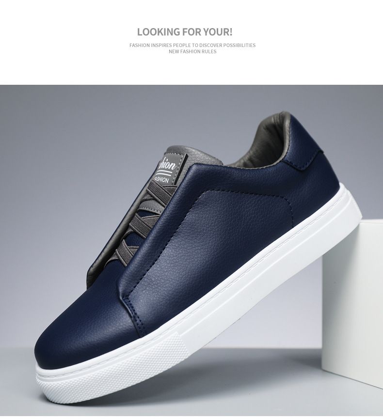 Scarpe da uomo, scarpe da skateboard basse, alla moda, tinta unita, comode, antiscivolo e resistenti, per attività all'aperto._voghion.com