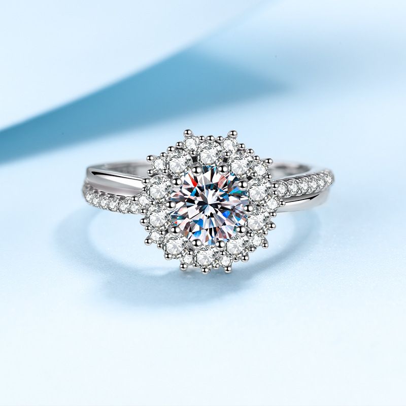 Piece Dropshipping S925 Sterling Silver For Women, Platinum Plated PT950 Gold, One Carat Moissanite Empty Mounting_voghion.com