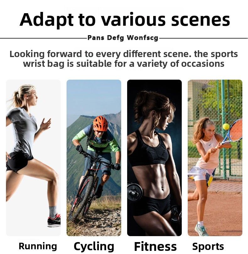 Sommer Neue Sport Handgelenk Outdoor Radfahren Laufen Arm Zipper Stil Münze Schlüssel Multi-use-Aufbewahrungstasche_voghion.com