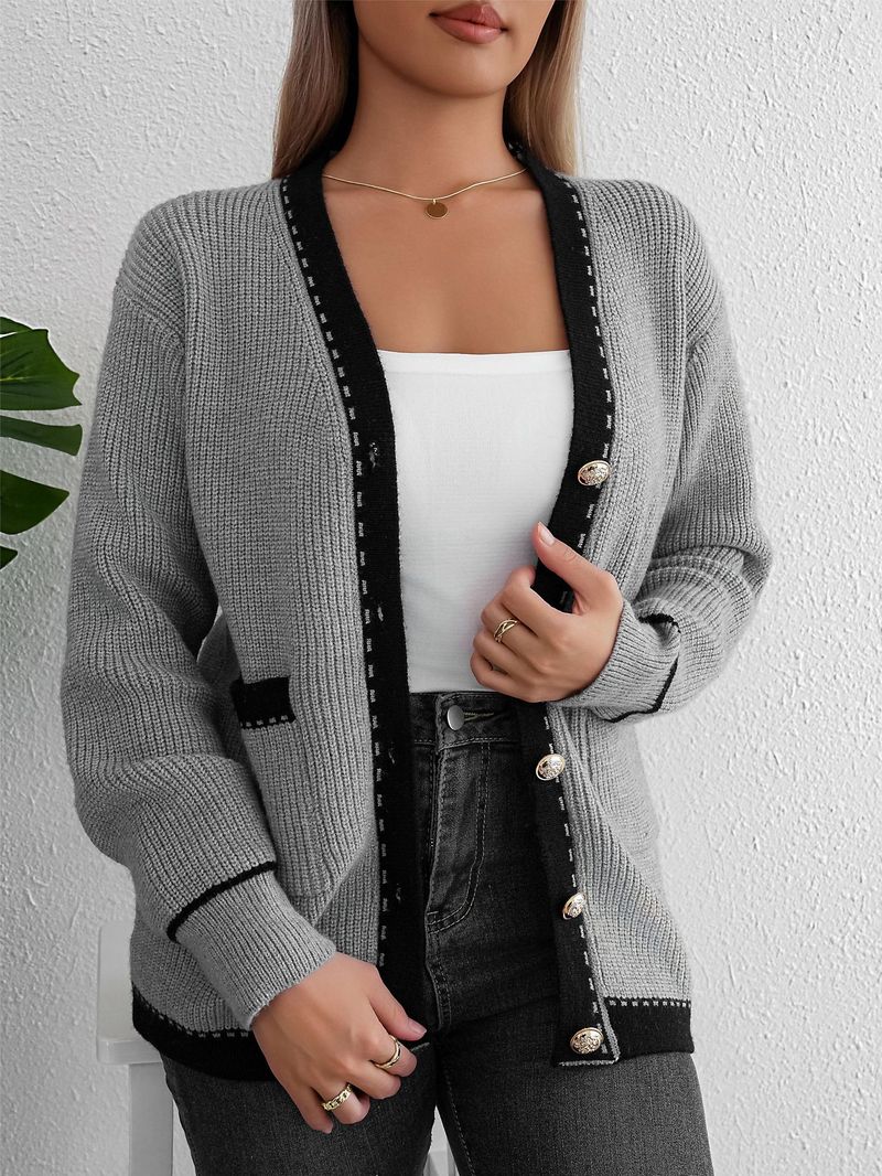 Women's Oversized Knit Cardigan – Cozy Long-Sleeve Open Front Sweater For Casual & Lazy Chic_voghion.com