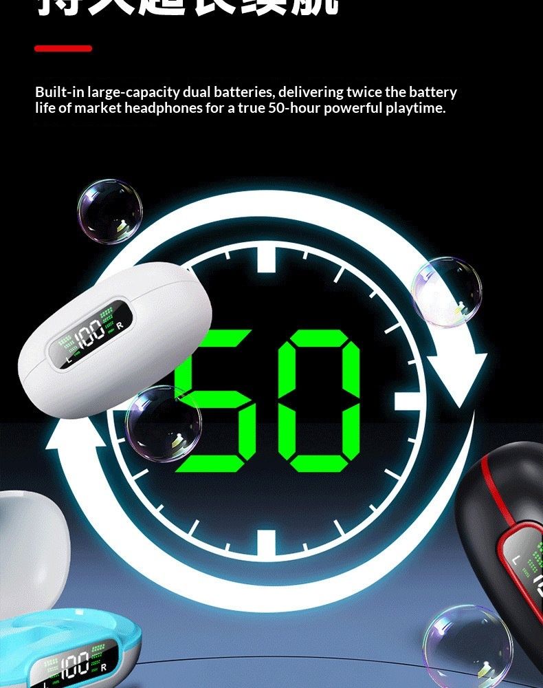 NeoGear Nw AI Translation Clip-On Bluetooth-Kopfhörer Q92 Ohrclip-Kopfhörer Smart Digital Display Long-War_voghion.com