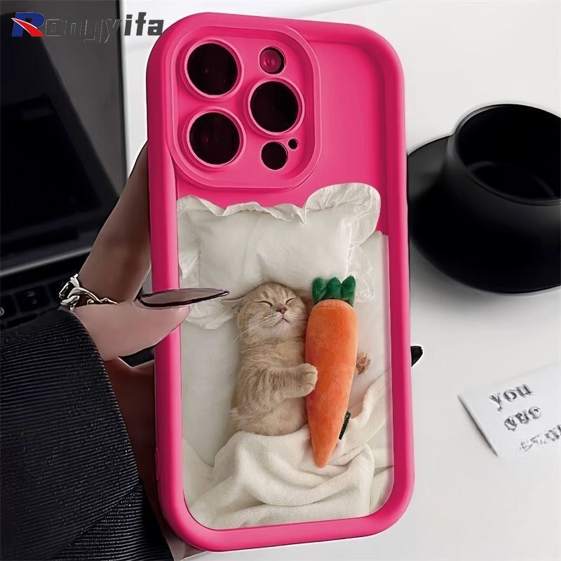 Grappige kattentelefoonhoes voor Samsung Galaxy S25 Ultra S25+ A06 A16 M02 S24 FE A72 A56 A26 5G 4G Slapende katten schattige telefoonhoesjes_voghion.com