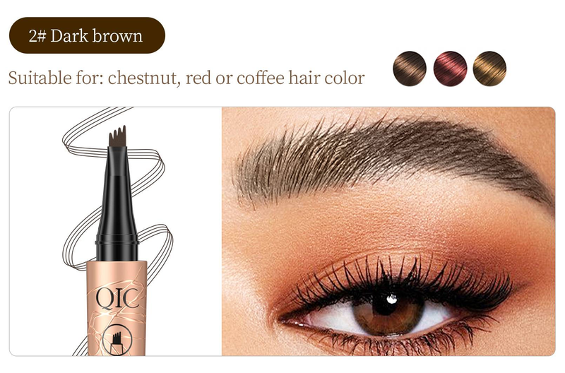 Four fork liquid eyebrow pencil lasting natural three-dimensional, no fading, waterproof, anti-sweat, no smudding four claw eyebrow pencil_voghion.com