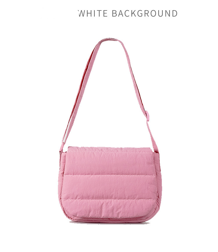 Gepäck & Taschen Neue gepolsterte Schulter-Umhängetasche aus Nylongewebe für Damen, gesteppte Klappe, gepolstert, kleine quadratische Tasche, modische Pendlerhandtasche_voghion.com