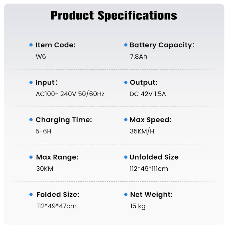 Scooter elettrico IScooter W6 500W 10 pollici pieghevole scooter urbano 36V7.8Ah con Bluetooth_voghion.com
