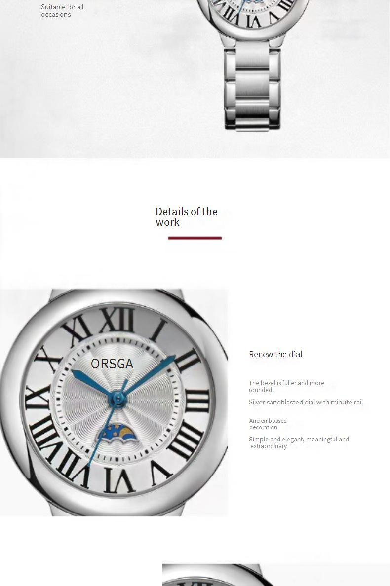 Orologi da donna Oshiga Orologio da donna con cinturino in acciaio, semplice ed elegante, al quarzo_voghion.com