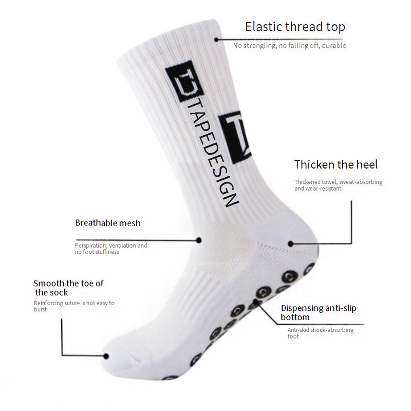 Chaussettes pour femmes, nouvelles chaussettes de football, chaussettes de sport à pois antidérapantes spéciales, chaussettes à fond épais en serviette_voghion.com