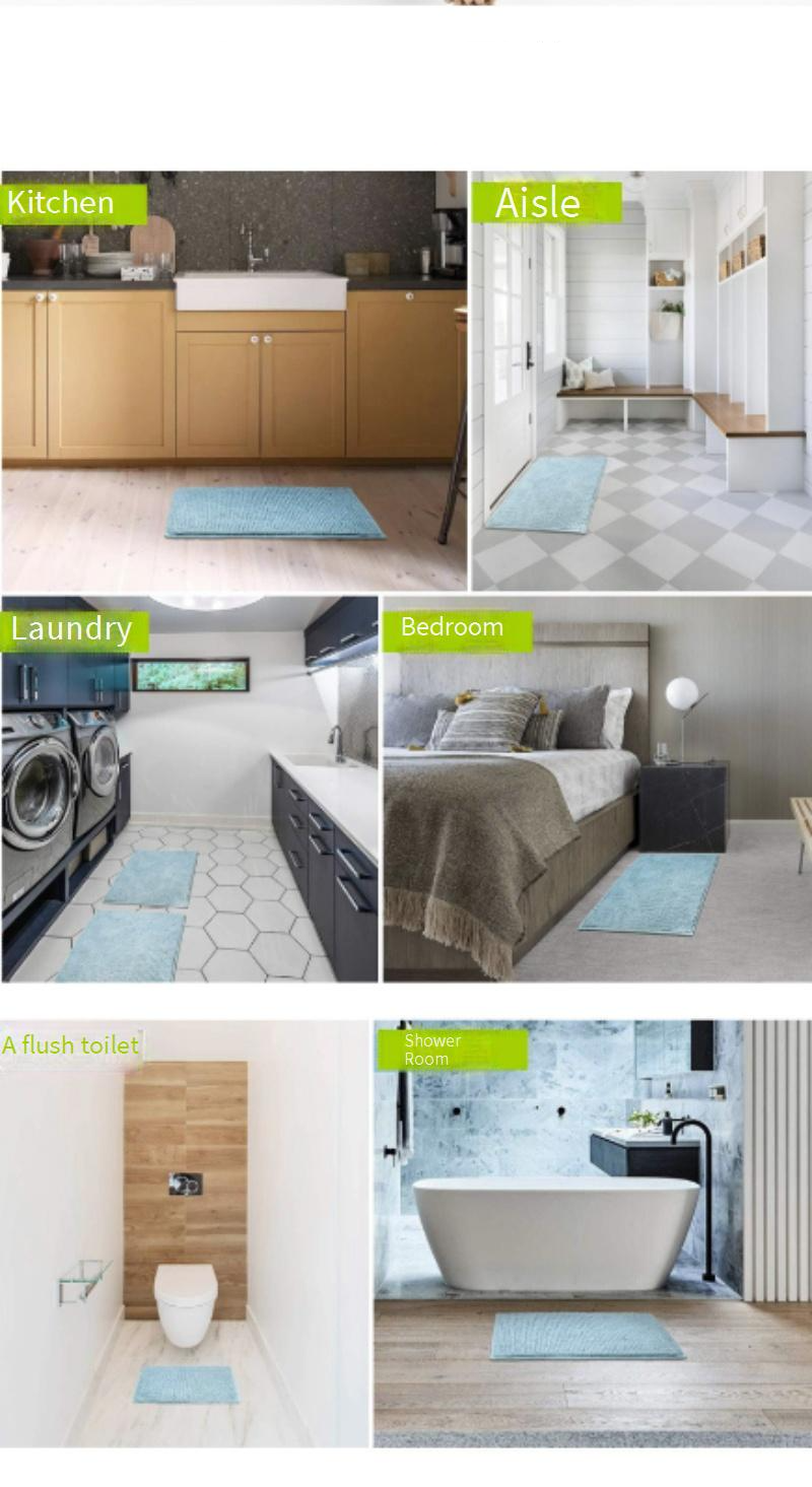 Tapis de bain en chenille de qualité supérieure – Extra épais et super absorbant – Envers antidérapant – Lavable en machine – 40 x 60 cm / 50 x 80 cm / 60 x 90 cm – Doux et moelleux_voghion.com