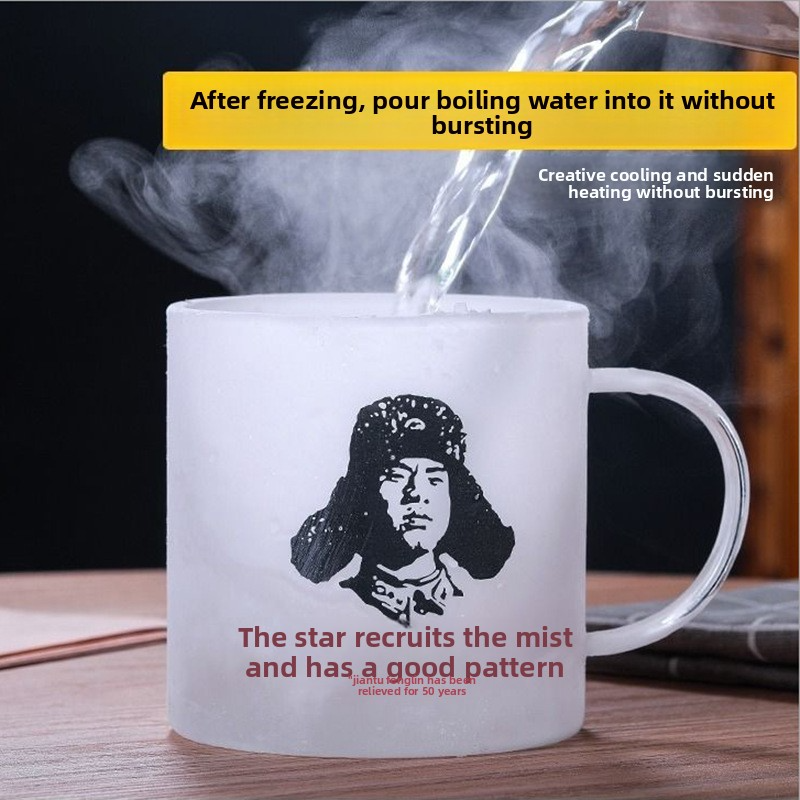 700 ml vintage Chinese glazen mok - hittebestendig borosilicaatglas met handvat, retro sloganontwerp voor thee, koffie en cadeaus (wereldkaart/studiemateriaal)_voghion.com