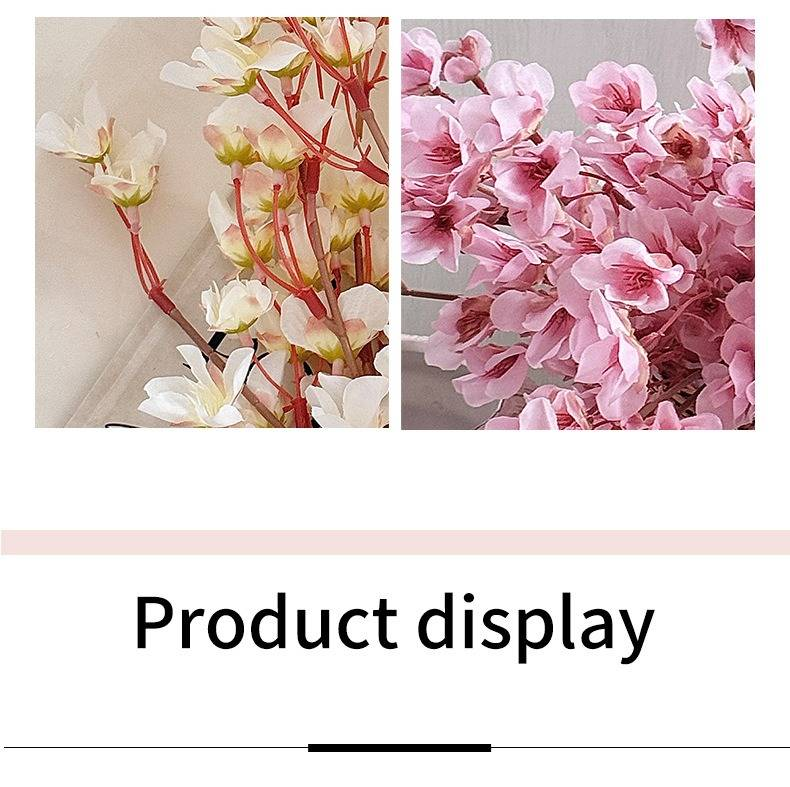 Rami di fiori di pesco artificiali, steli di fiori di ciliegio finti per decorazioni nuziali, centrotavola per la casa, regali di lusso per l'esposizione in soggiorno_voghion.com