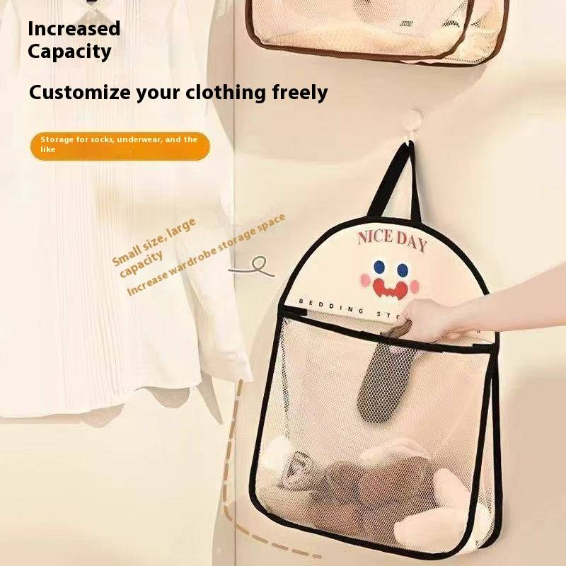 Hanging Mesh Storage Organizer For Socks Underwear Clothes - Space-Saving Wall Door Closet Multi-Pocket Storage Bag (3 Sizes, Multiple Colors)_voghion.com