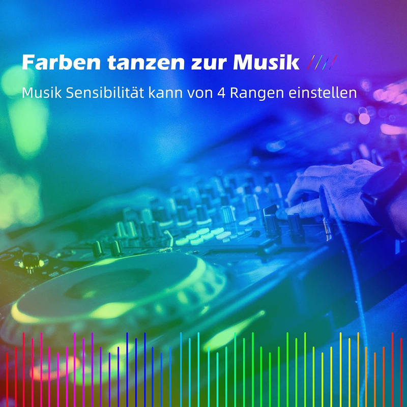 Glitzerlife LED Strip 30m Lichtband Smart - RGB LED Streifen 16 Mio. Farbwechsel Musik Lichterkette Einstellbar Mit Fernbedienung App Steuerbar Für Schrankdek_voghion.com