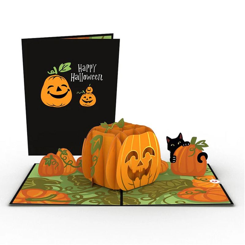 Halloween 3D Pop-Up Greeting Cards With Glitter & Foil – Pumpkin Skull Witch & Scarecrow Designs – Premium Laser-Cut Party Invitations For Spooky_voghion.com