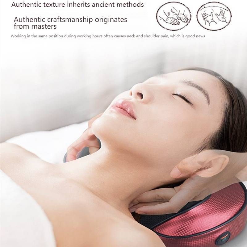 U-förmiges Massagekissen zur Linderung von Nacken-, Rücken-, Schulter- und Beinschmerzen – Mehrpositions-Ganzkörpermassagegerät mit Knet- und Shiatsu-Knoten, 15-Minuten-Timer_voghion.com
