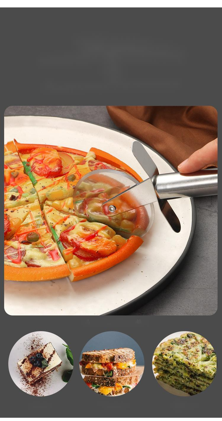 Stainless Steel Pizza Multi-Functional Kitchen Baking Tool Single Double Wheel Round Roller Cutter_voghion.com