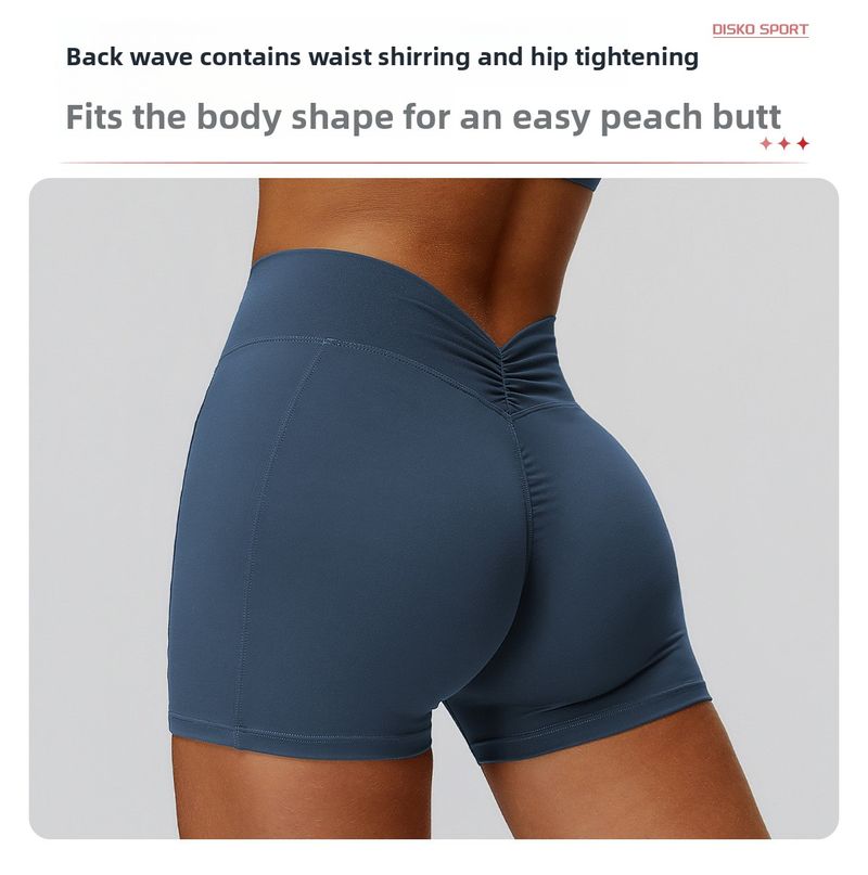 Zechuang Szczotkowane, obcisłe spodenki do jogi z wysokim stanem i marszczeniami dla kobiet, do biegania na świeżym powietrzu, do fitnessu i sportu 9308_voghion.com