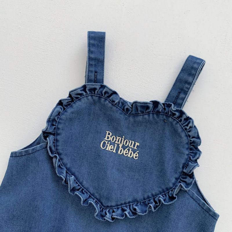 Korean style summer clothes, soft denim straps, buttocks, western-style baby and cute jumpsuit for outdoor wear_voghion.com