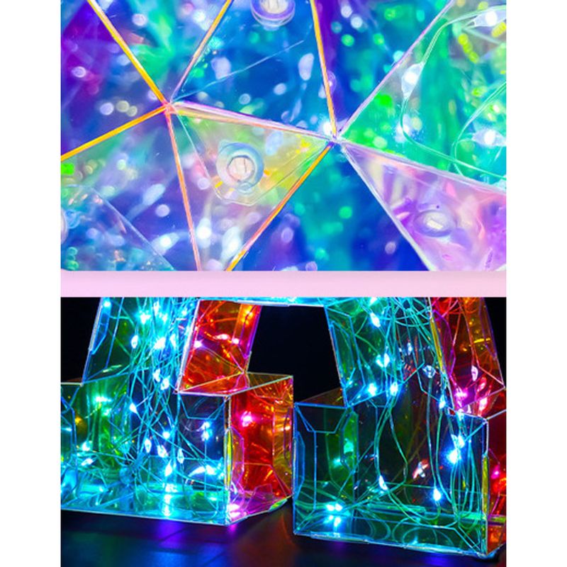 Iridescent Letter A Lantern Ornament Handmade Creative Gift Mother's Day Daughter's Room LED Decoration_voghion.com