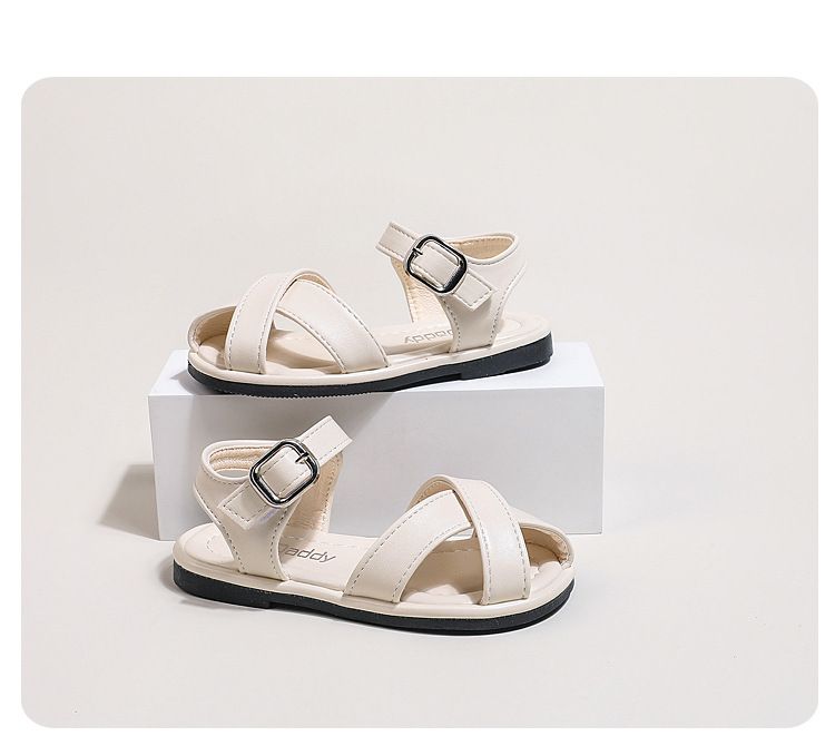 Sandali mezzo cappuccio per ragazze Mother Kids 2024 scarpe da principessa casual vuote per bambini estivi per bambini piccoli e medi_voghion.com